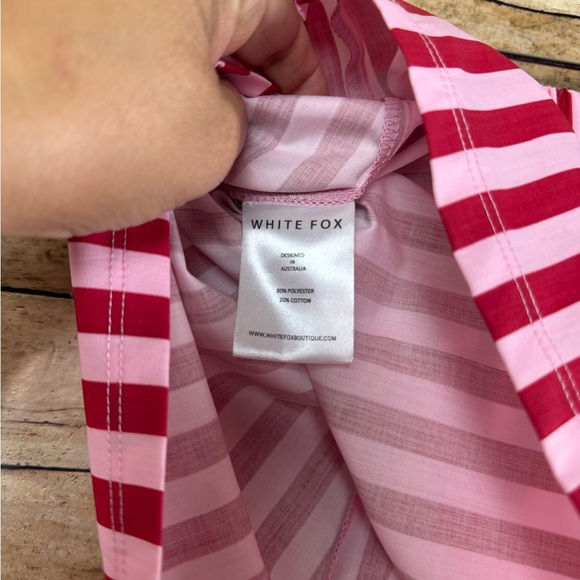 White Fox Boutique Candy Stripe Pajama Shorts Sz Small - Picture 3 of 4